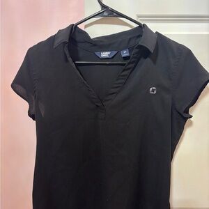 Lands' End Women's Black Button Down Shirt
